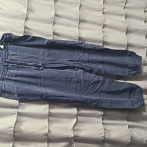 Womens PINK jean joggers, large